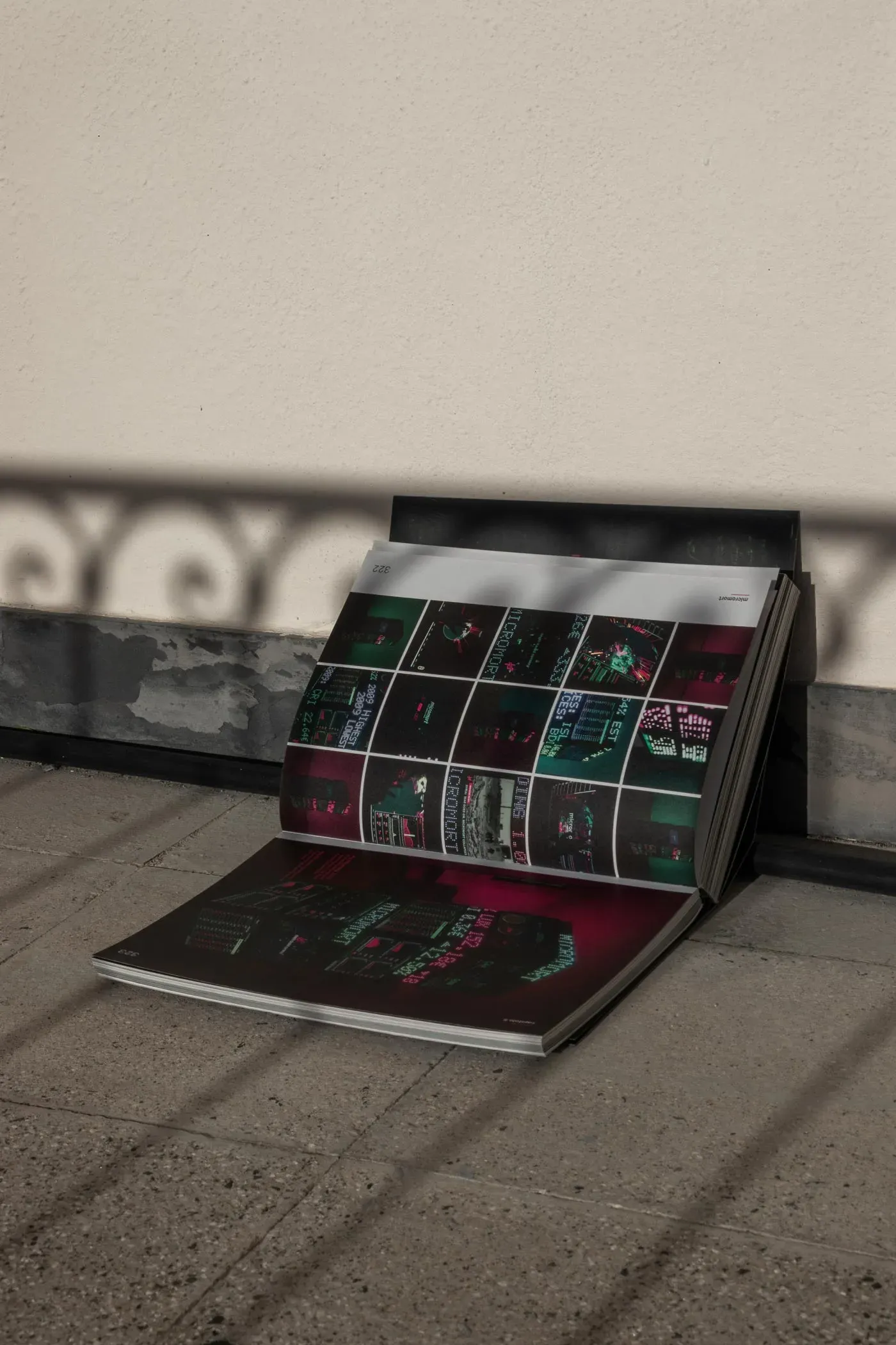 Visual documentation of the Micromort installation in the printed thesis layout | Carlotta Bacchini