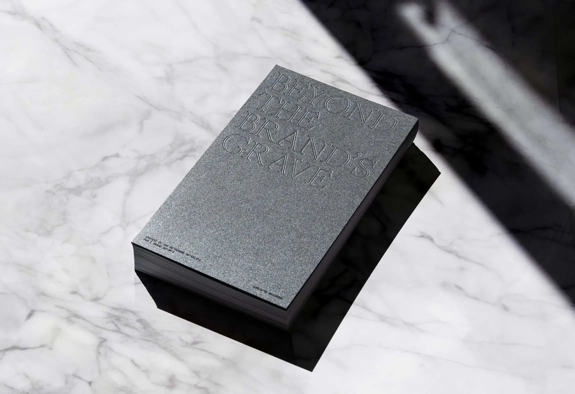 Cover of the speculative design thesis and research Beyond The Brand's Grave Master Thesis | Carlotta Bacchini