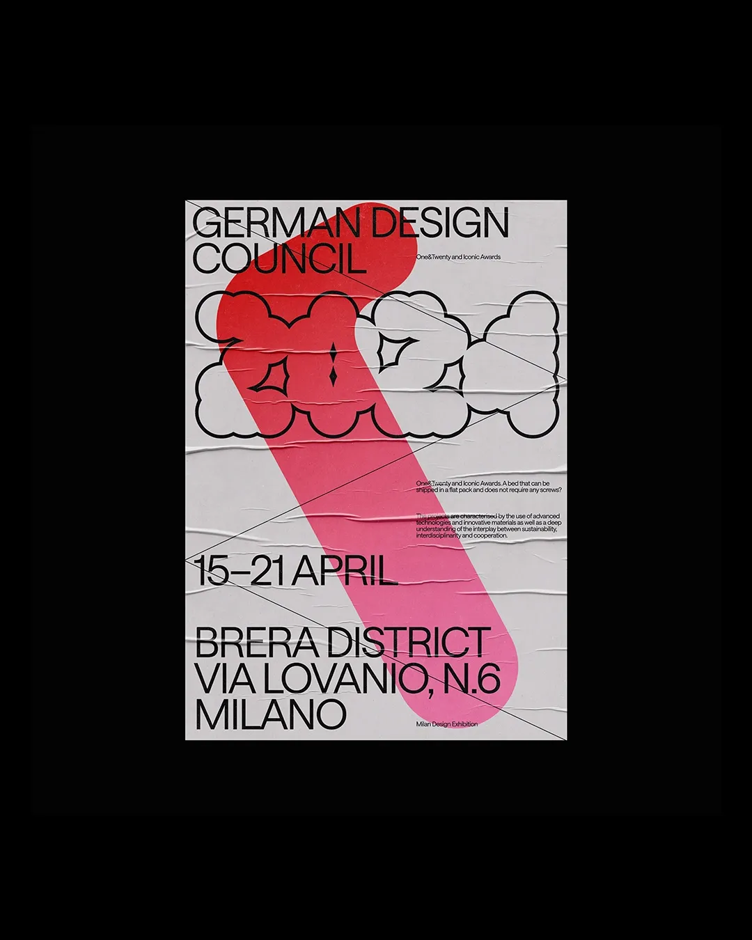 Poster with inflated typography for German Design Council's one&twenty identity, part of the visual system | Carlotta Bacchini
