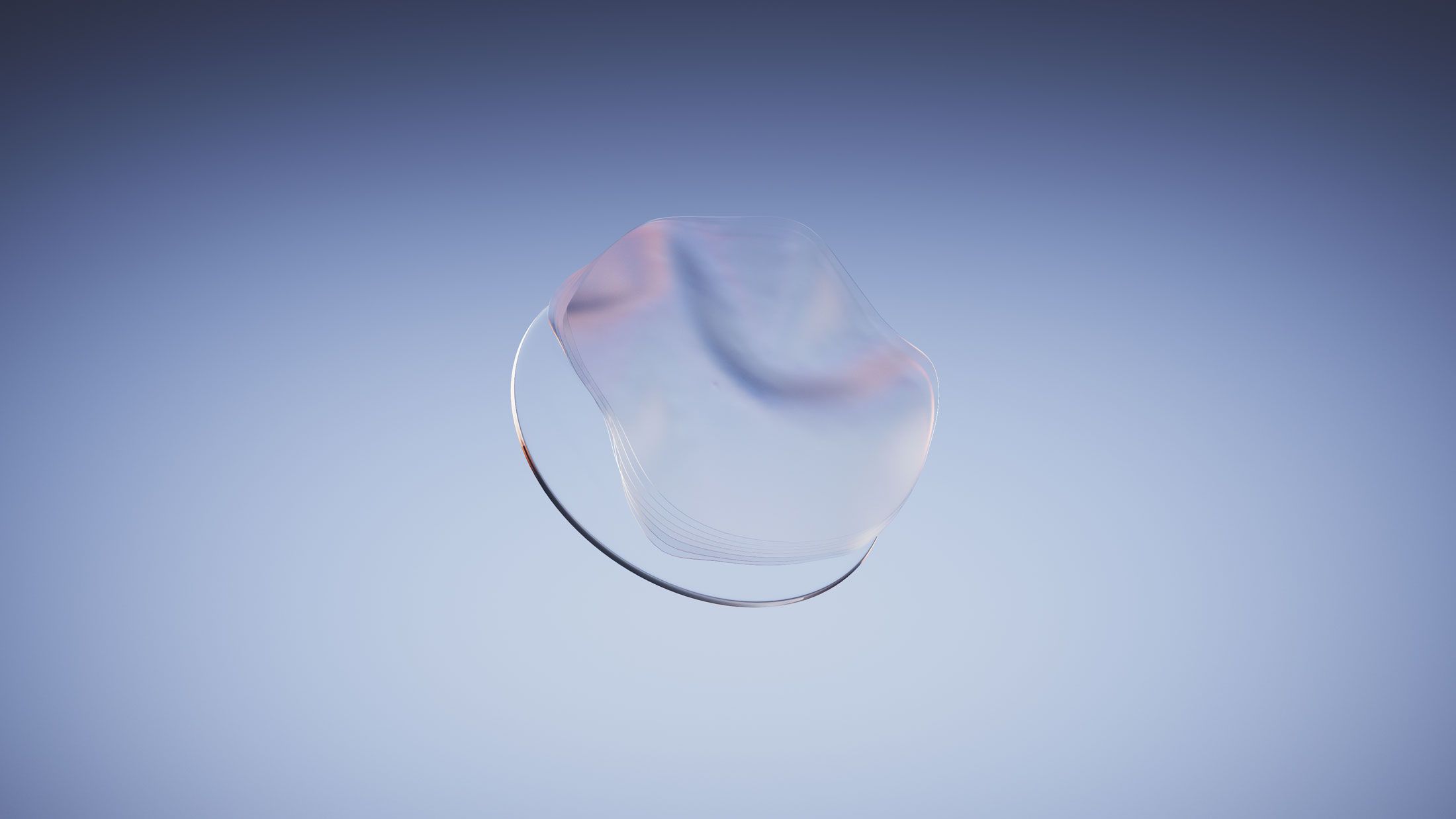 Crizal® lens layers assembling over a transparent base, visualizing multi-coating technology through Houdini-powered 3D simulation