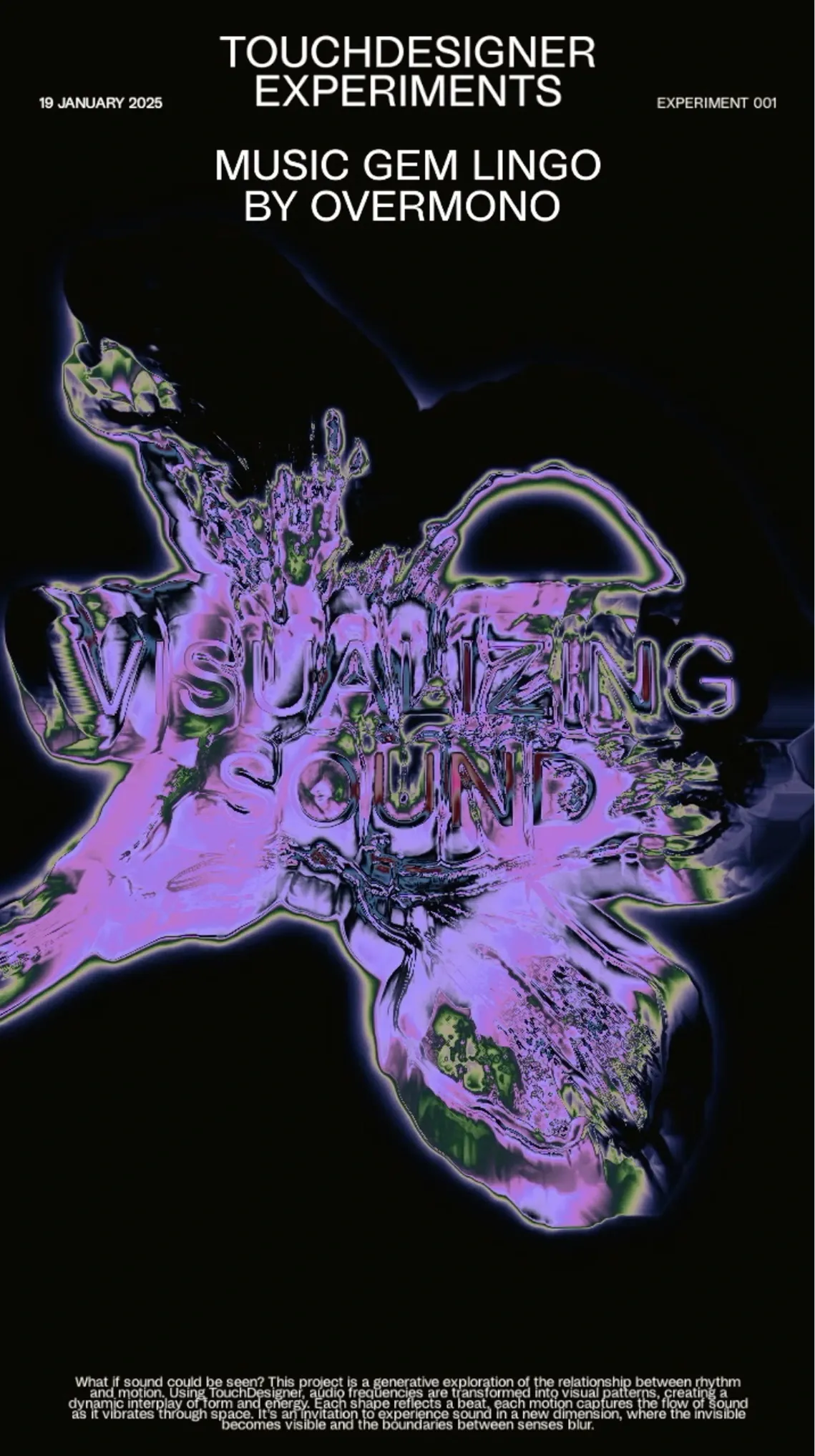 VISUALIZING SOUND – Generative color and form visual experiment using TouchDesigner by Carlotta Bacchini